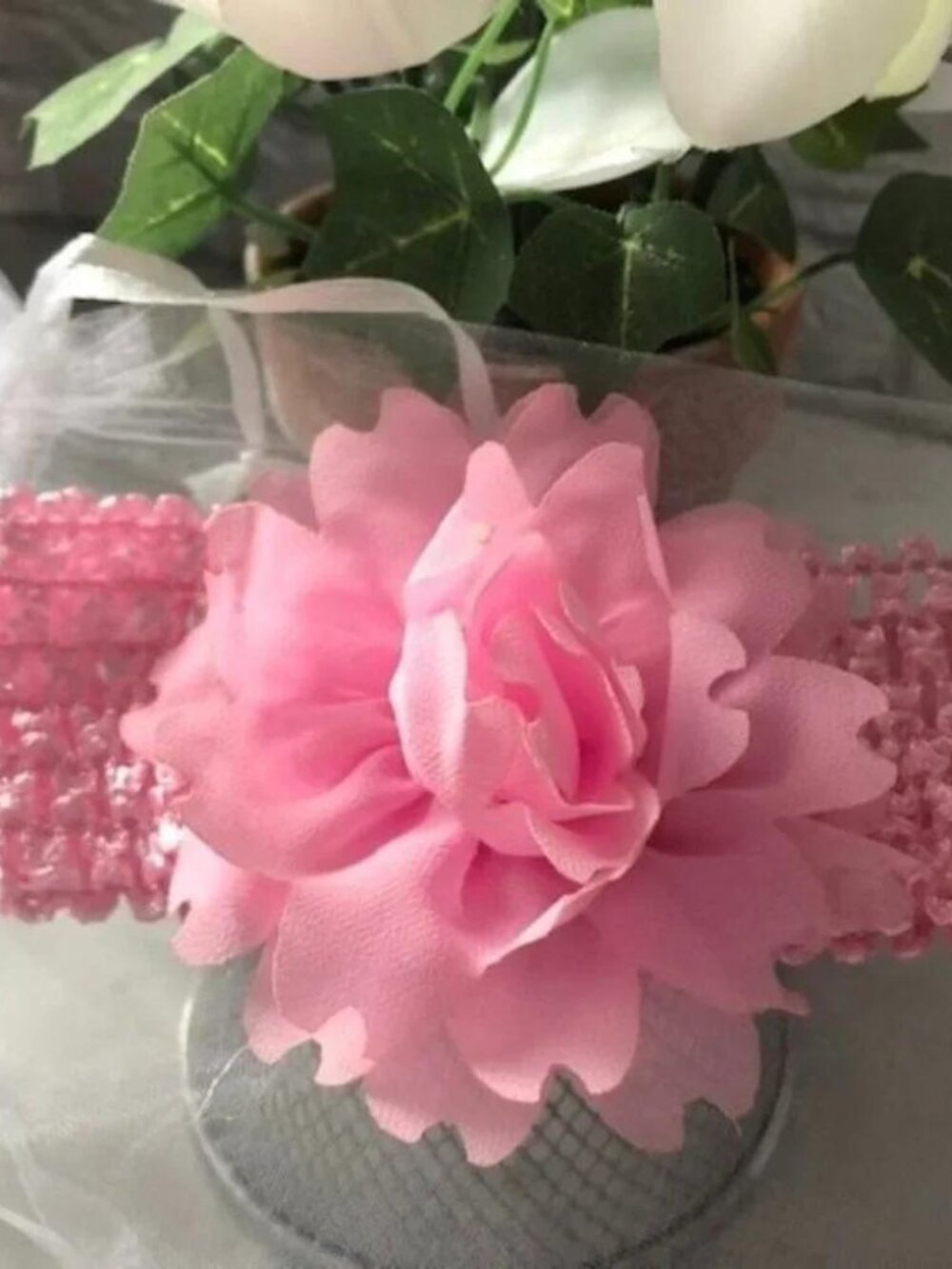 Newborn Crocheted Lotus Headband